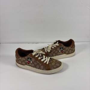 Disney X Coach Clip Low Top Sneaker in Signature Canvas with Mickey Mouse